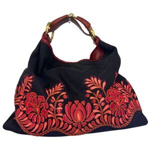 Gucci Black Canvas  Hobo Bag